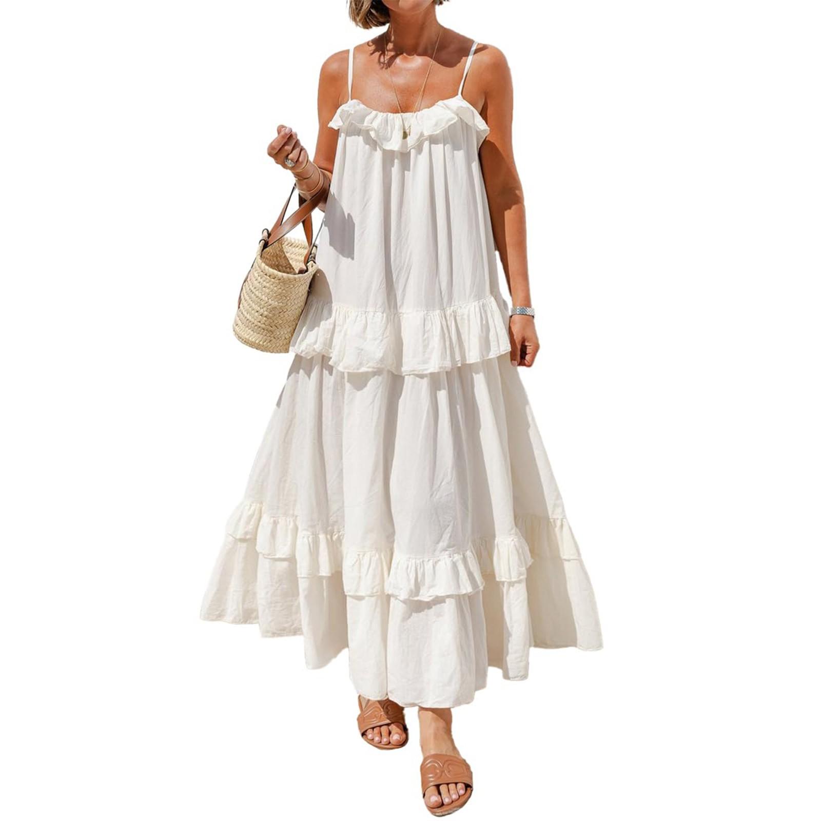 

Женские платья Повседневные праздничные платья без рукавов с открытыми плечами M белый