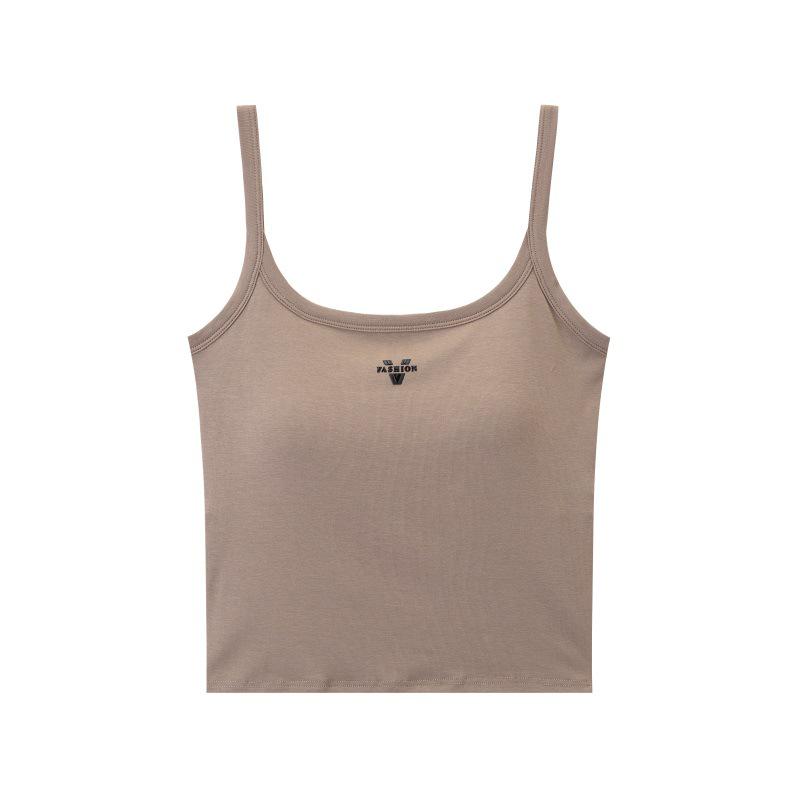 

Женская хлопковая майка со встроенными чашками, бретелями и нагрудными подушечками для облегающего кроя и стильного дизайна спины One Size