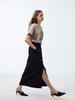 Renezmia Banding Slit Skirt_Black