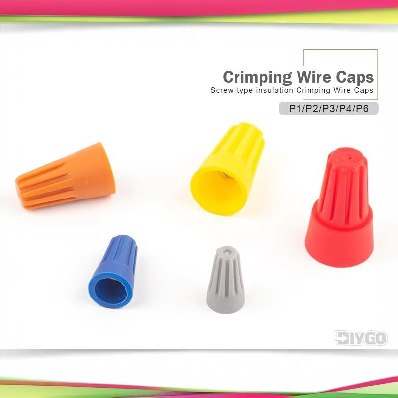 100Pcsfast Wire Connector P1 P2 P3 P4 P6 Electrical Insulated Twist Crimp Terminal Awg22-10 Nut Spring End Cap Rotating Splicing
