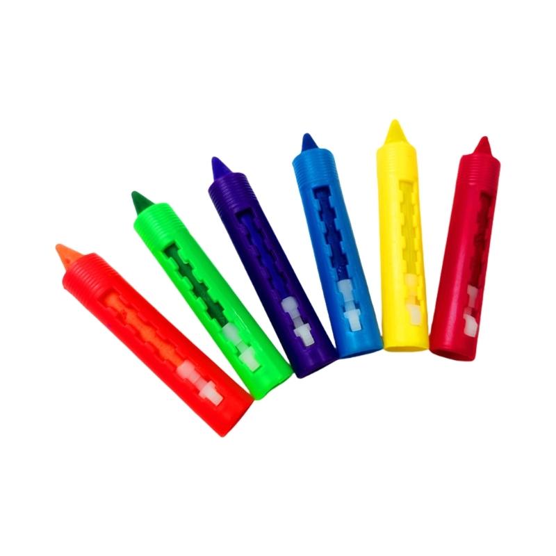 

Washable Crayons 6 Color for Kid Toddler Age 3+ Doodling Drawing Easy to Grip Crayon Pen with Pen Holder For Little Hand 1