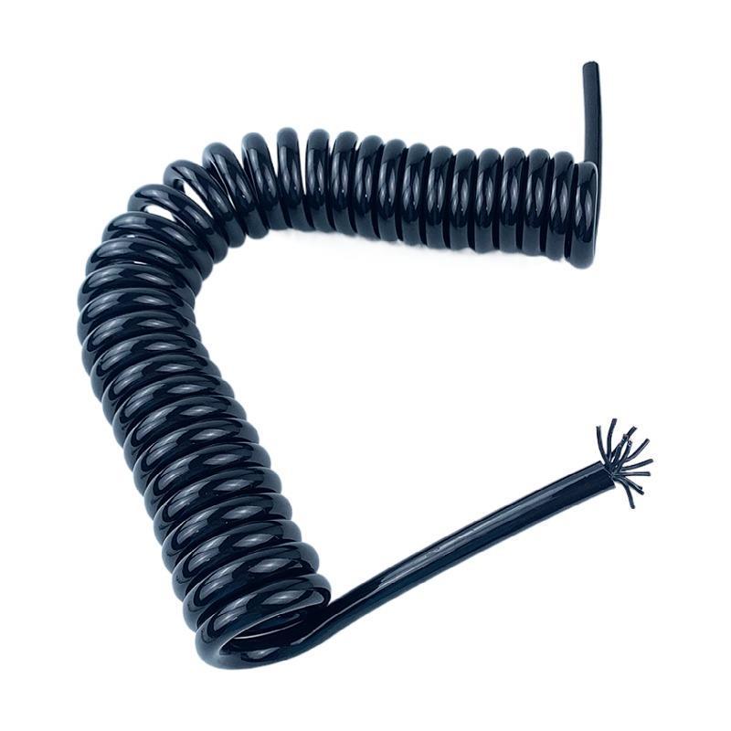 12-core 1 Sq Mm PU-coated Pure Copper Spiral Cable for Industrial Equipment Encoder.