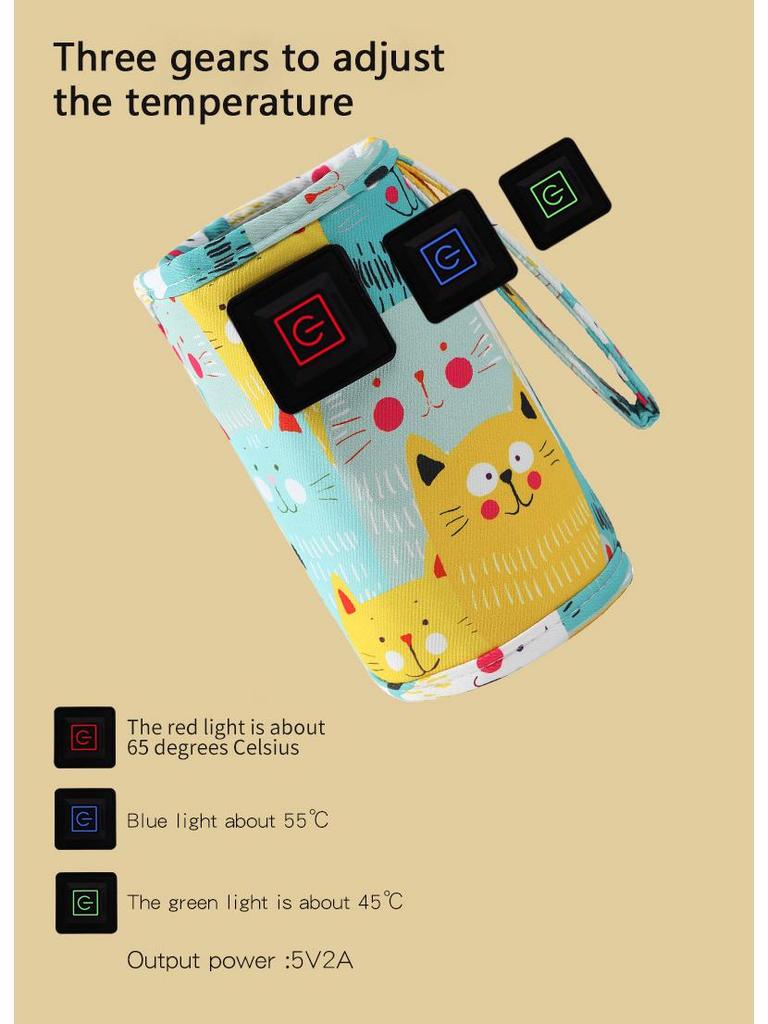 Isolierter Cartoon Kätzchen Flaschenwärmer: Tragbar, Universell, Konstanttemperatur-Hülle