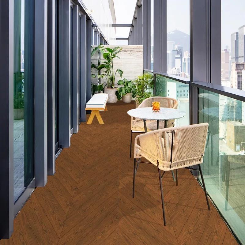 3D Selbstklebender dicker Holzmaserung Bodenaufkleber Tapete Wandaufkleber Wasserdicht Wohnzimmer Toilette Küche Heimdekor 15x90cm