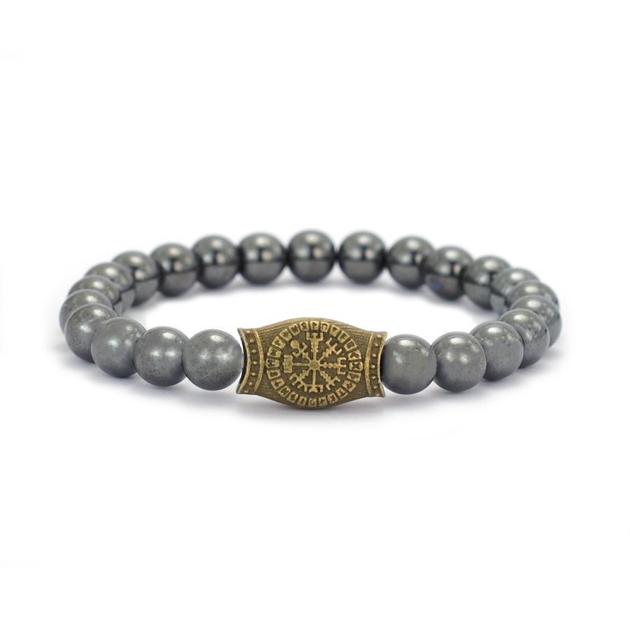Simple Style Stone Bracelet Men Viking 8mm Lava Obsidian Beads Yoga Meditation Healing Braslet Pulseria Hombre Retro Accessories