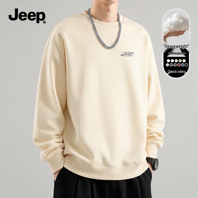 Jeep Men's 330G Heavyweight Round Neck Long Sleeve Sweatshirt