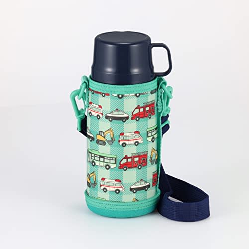 CAPTAIN STAG (CAPTAIN STAG) 600ml Kids' Water Bottle, Double Stainless Steel Bottle, Vacuum Insulated, Keeps Hot or Cold, 2-Way, Includes Shoulder Str