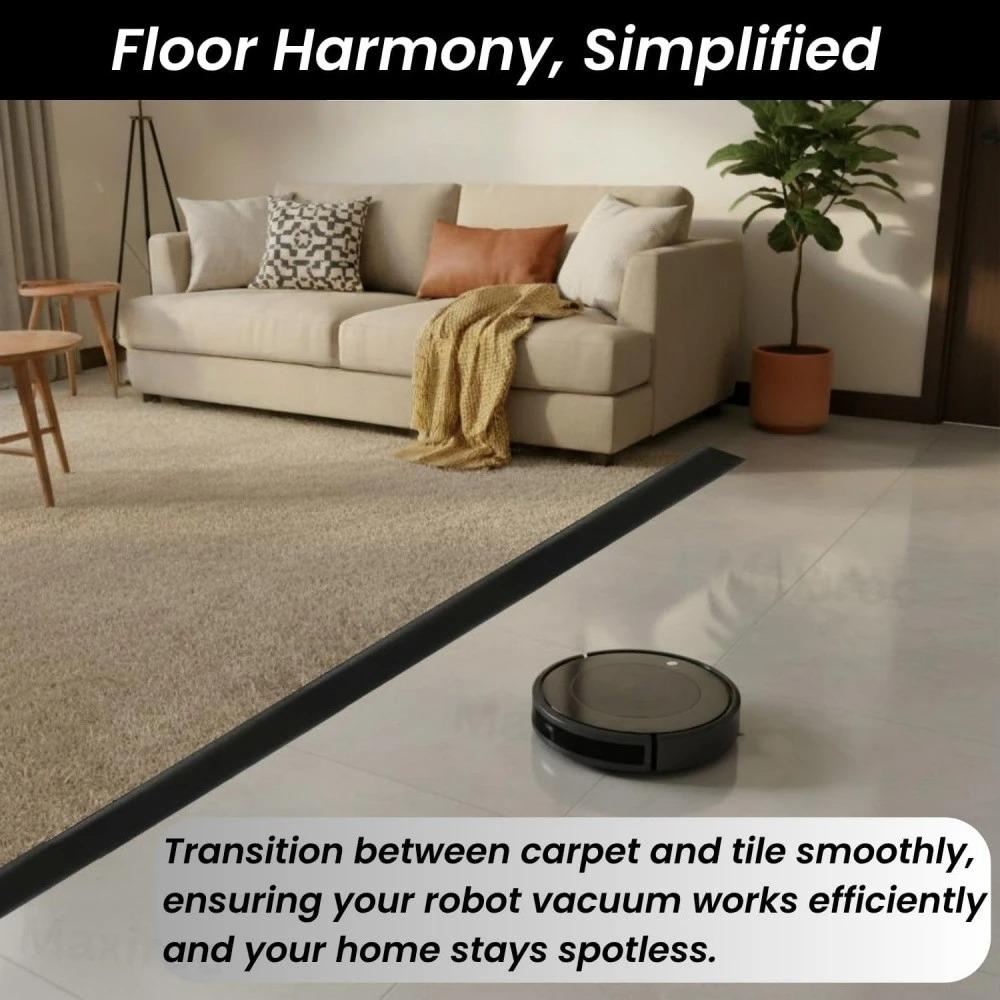 1pc 1/2m Carpet to Tile Floor Transition Strip Wear-resistant Self Adhesive Threshold Ramp PVC Cuttable Edging Trim Household