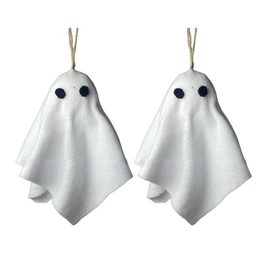 Halloweenská závěsná dekorace duch Strašidelný malý bílý látkový duch Ozdoby na stromek do ložnice na dvůr Domácí párty dekorace