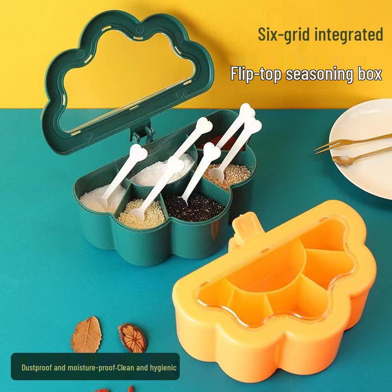 Cross-Border Multi-Grid Sealed Spice Storage Box Set with Lids