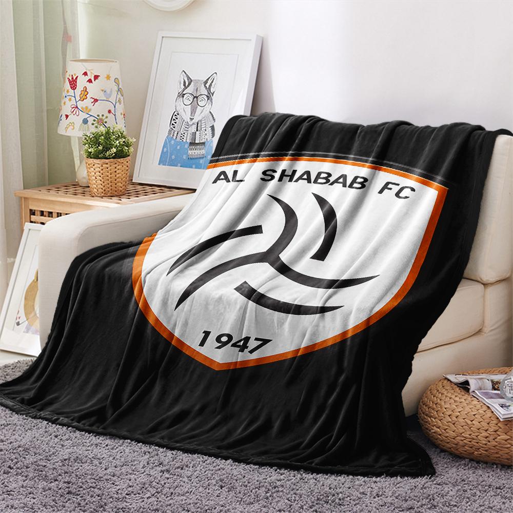 1PC Al-Shabab FC Print Flannel Blanket, High quality All Seasons, Home Decor, Warmth and Comfort, Perfect for Christmas Gifts
