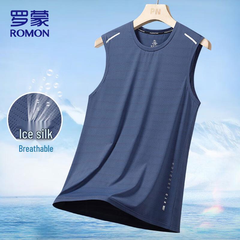 Romon Men s Ice Silk Quick-Dry Sleeveless Vest 5XL