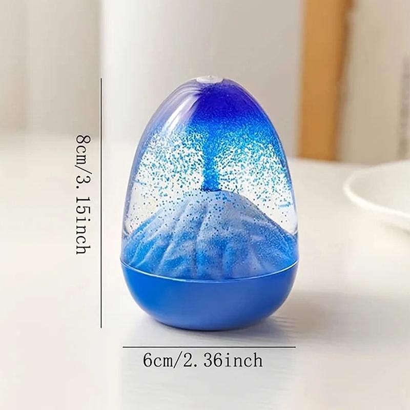 Eggshell Volcanic Eruption, Floating Sand Volcanic Eruption Ornament, Acrylic Liquid Hourglass Timer Ornament.