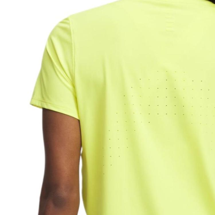 Under Armour Launch Elite Comfortable Fashionable Simple Versatile Short Sleeve Regular T-Shirt Women Tops Yellow 1389564-731