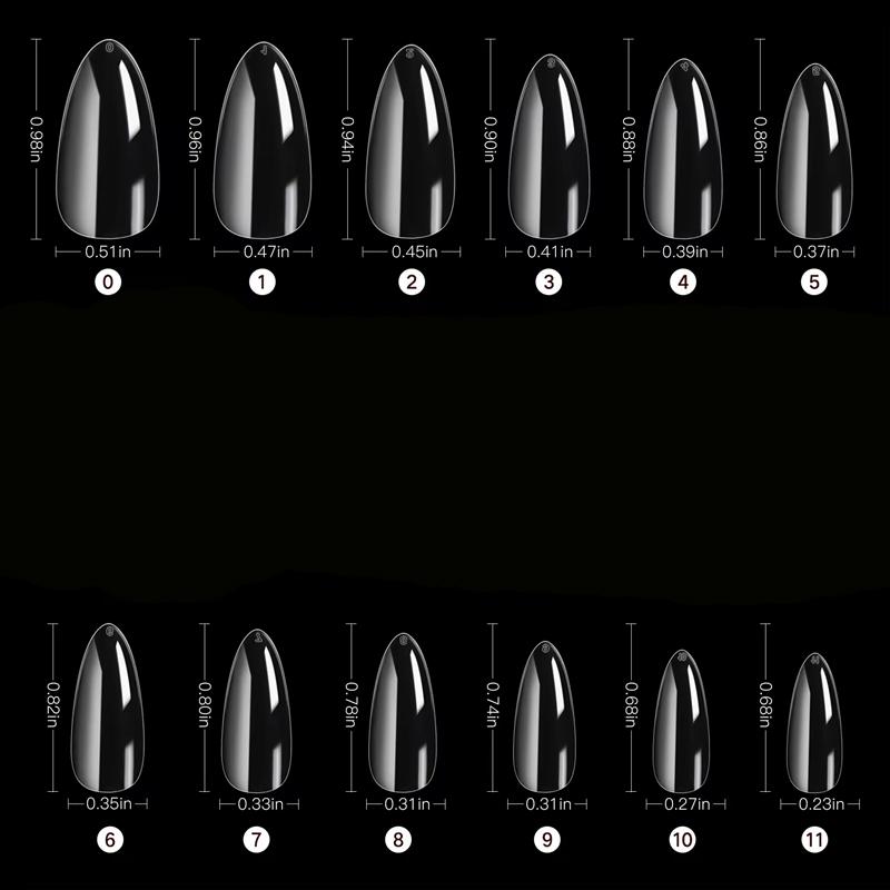 240 Tips Unghii False Migdală Transparente Mate Moi Extensie 12 Mărimi pentru Manichiură Acasă DIY Salon de Unghii