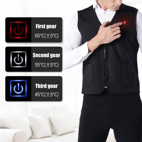 Heating Waistcoat 5 Heating Zones 3 Adjust Mold Comfortable to Wear V Neck