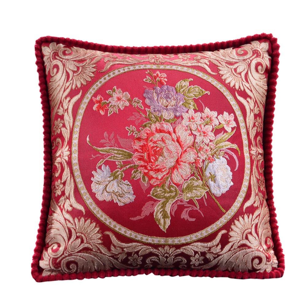 

48x48cm Jacquard Pillow Cover Embroidered Vintage Decorative Cushion Covers Floral Home Decor Throw Pillow Case Sofa