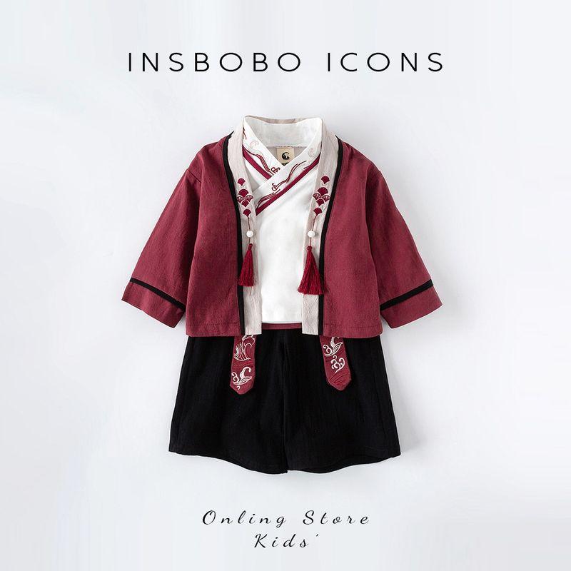 Hanfu Boys 2026 New Style Suit One-Year-Old Formal Wear Boys Chinese Style Tang Suit Spring and Autumn New Chinese-Style Clothing Red 100