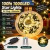 Star-shaped Christmas String Lights Copper Wire Plug-in