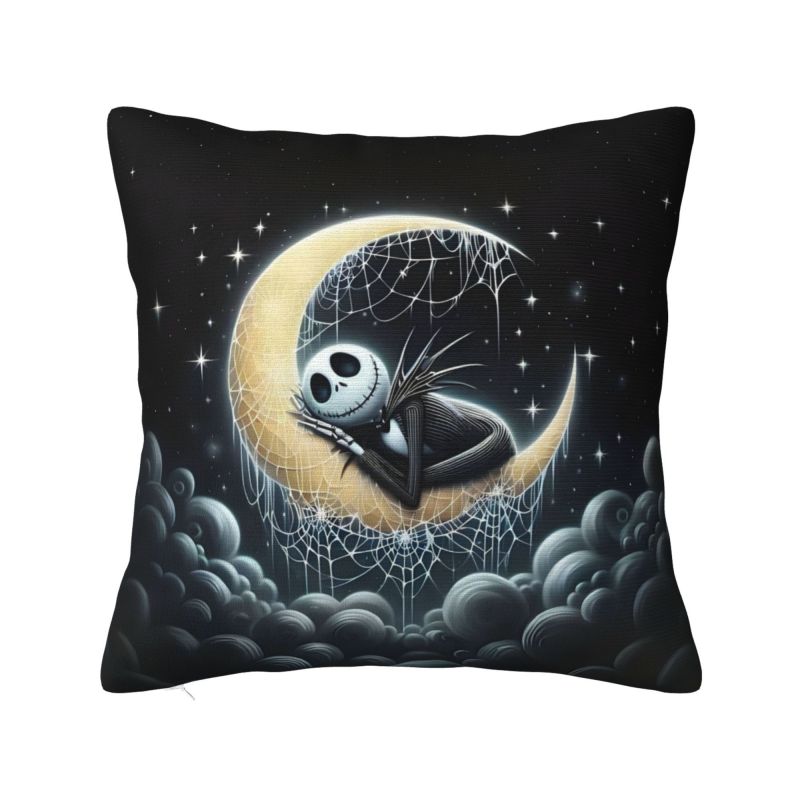 Custom Nightmare Before Christmas Pillow Case for Sofa Jack and Sally Luxury Cushion Cover Square Pillowcase