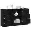Sideboard 3 pcs Black Oak Effect Wood Based Panel