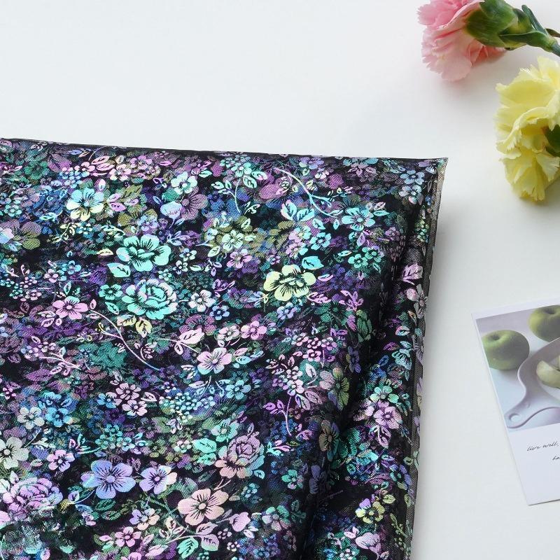 1/3/5 jardów iridescentna gradientowa drukowana tkanina siatkowa na ręcznie robione DIY szycie odzieży spodni spódnic akcesoria dekoracyjne wykończenia kokardek