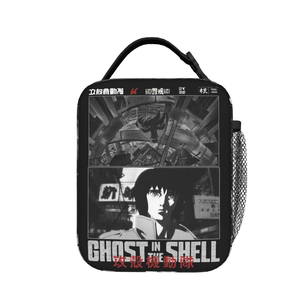 The Glitch In the Ghost Insulated Lunch Bags Large Ghost In The Shell Reusable Cooler Bag Tote Lunch Box  Food Storage Bags
