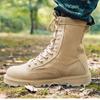 Stivali tattici da uomo di alta qualità, antiscivolo, resistenti all'usura, per addestramento al combattimento, allacciatura, stivali da giungla/deserto, scarpe da escursionismo per esterni