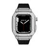 Paslanmaz Çelik Kasa+Kauçuk Kayış IWatch 9 45mm 44MM için Silikon Bant Modifikasyon Kiti Apple Watch Serisi 9 6 5 4 SE 8 7 45 için