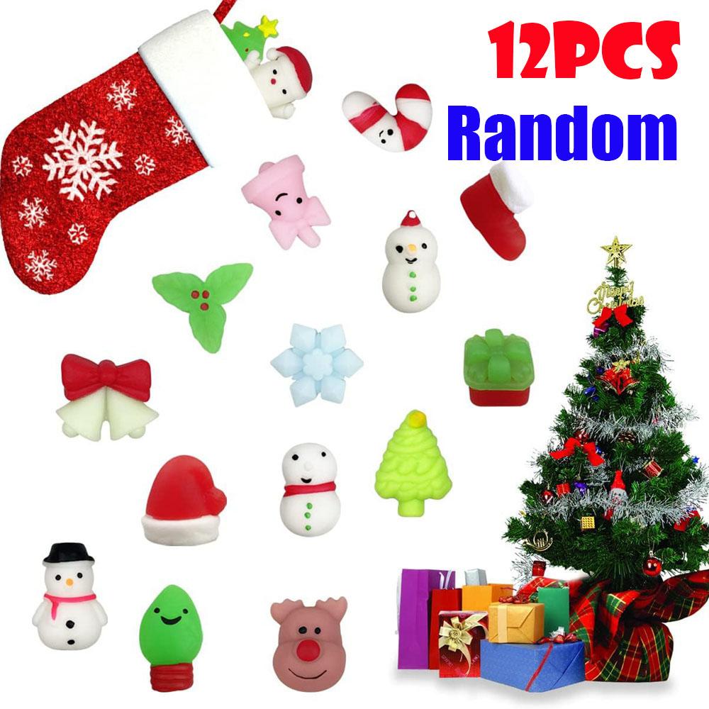 Kerst Speelgoed 12/36 STuks voor Kinderen Kerstman Sneeuwpop Kerstkous Vullers hi Squishy Stressverlichter Angst Speelgoed Feest Bedankjes red