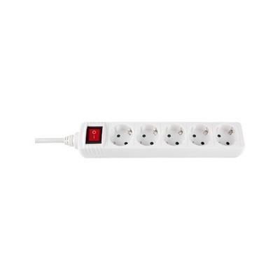 Barrette Électrique - SILVER ELECTRONICS - 5 Prises Avec Interrupteur Et Câble De 1,5m - Haute Qualité - Blanc