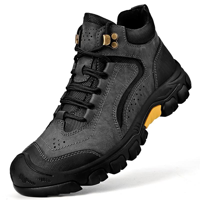 Popular outdoor men's shoes fashion autumn and winter velvet Martin boots men's snow boots non-slip hiking shoes short boots
