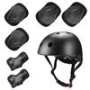 Vendita Diretta dalla Fabbrica Casco da Skateboard 7-in-1 Certificato CE EN1078 e Set di Ginocchiere, Gomitiere, Polsiniere per Bambini Protezioni