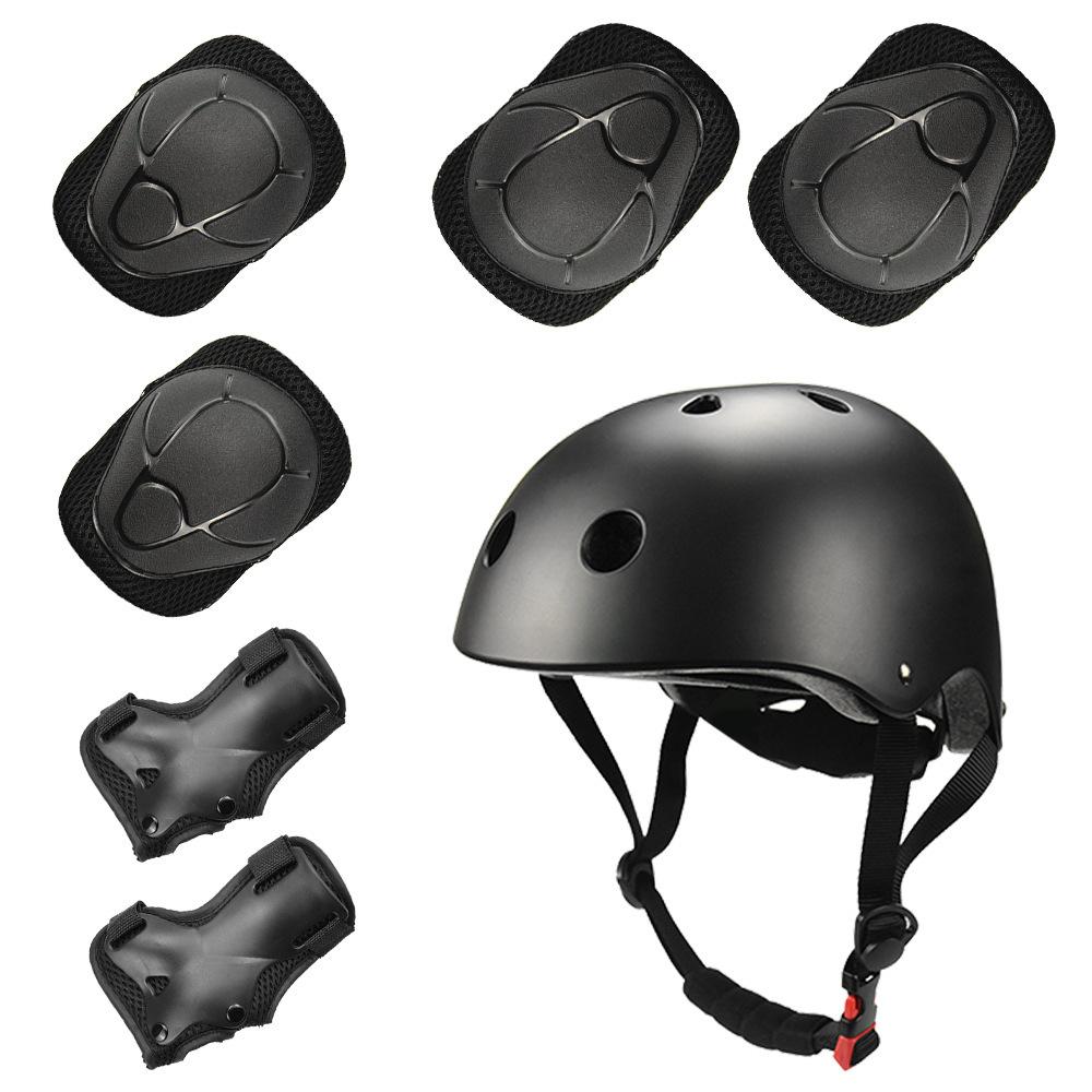 Vendita Diretta dalla Fabbrica Casco da Skateboard 7-in-1 Certificato CE EN1078 e Set di Ginocchiere, Gomitiere, Polsiniere per Bambini Protezioni