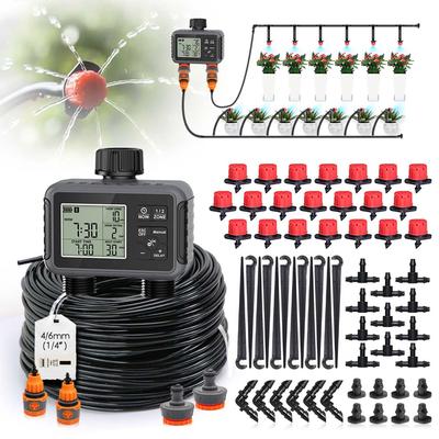 Zwei-Zonen-Unabhängiges Display LCD Gartenbewässerungs-Timer Automatisches Bewässerungsset Kleine Intelligente Programm-Gartenbau-Kombination