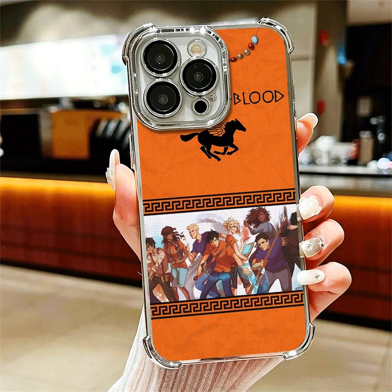 

Poseidon Camp Half-Blood Soft Phone Case For iPhone 15 16 17 Air 14 Pro Max 16E Plus 13 12 Mini Plating Anti-Fall Fundas iPhone 15 Pro Max
