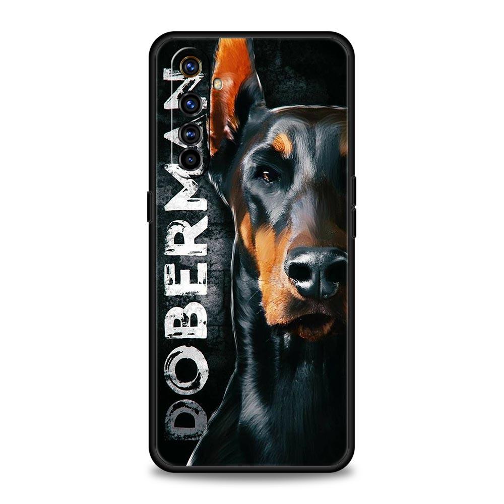 Doberman Dog Case For Realme C67 C63 C55 C53 C35 C25 C21 GT 2 3 5 6 10 11 12 13 Pro Plus 5G Soft TPU Phone Cover Fundas Capa Bag