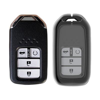 Car Smart Key Fob Cover Case Chain Fit for Honda Accord Civic CRV HR-V Odyssey Pilot Ight    Black
