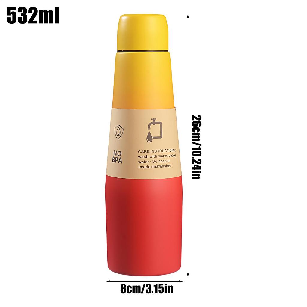 532ml Stainless Steel Water Bottles Vacuum Insulated Bottle Water Tumbler Leak Proof Tumbler Large Jug Drinking Cups