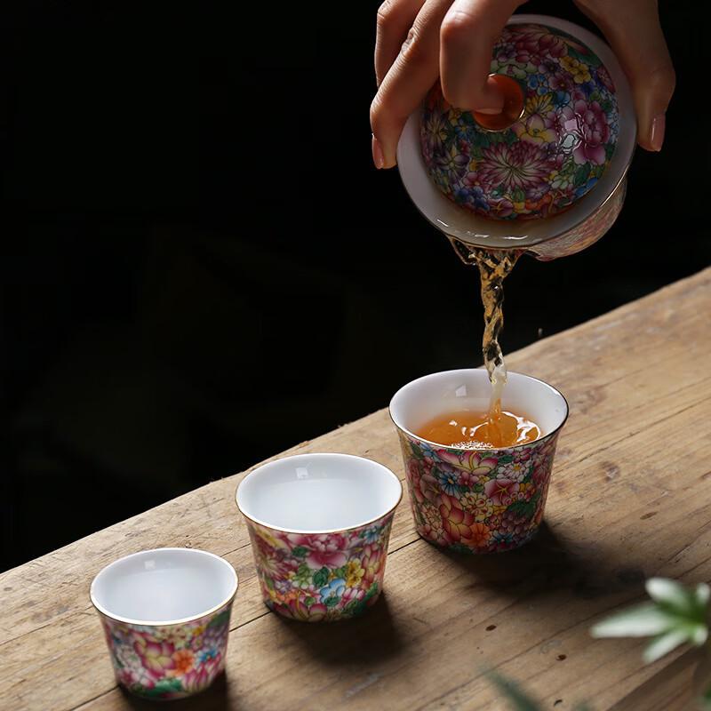 Shangqi Enamel Portable Ceramic Tea Set