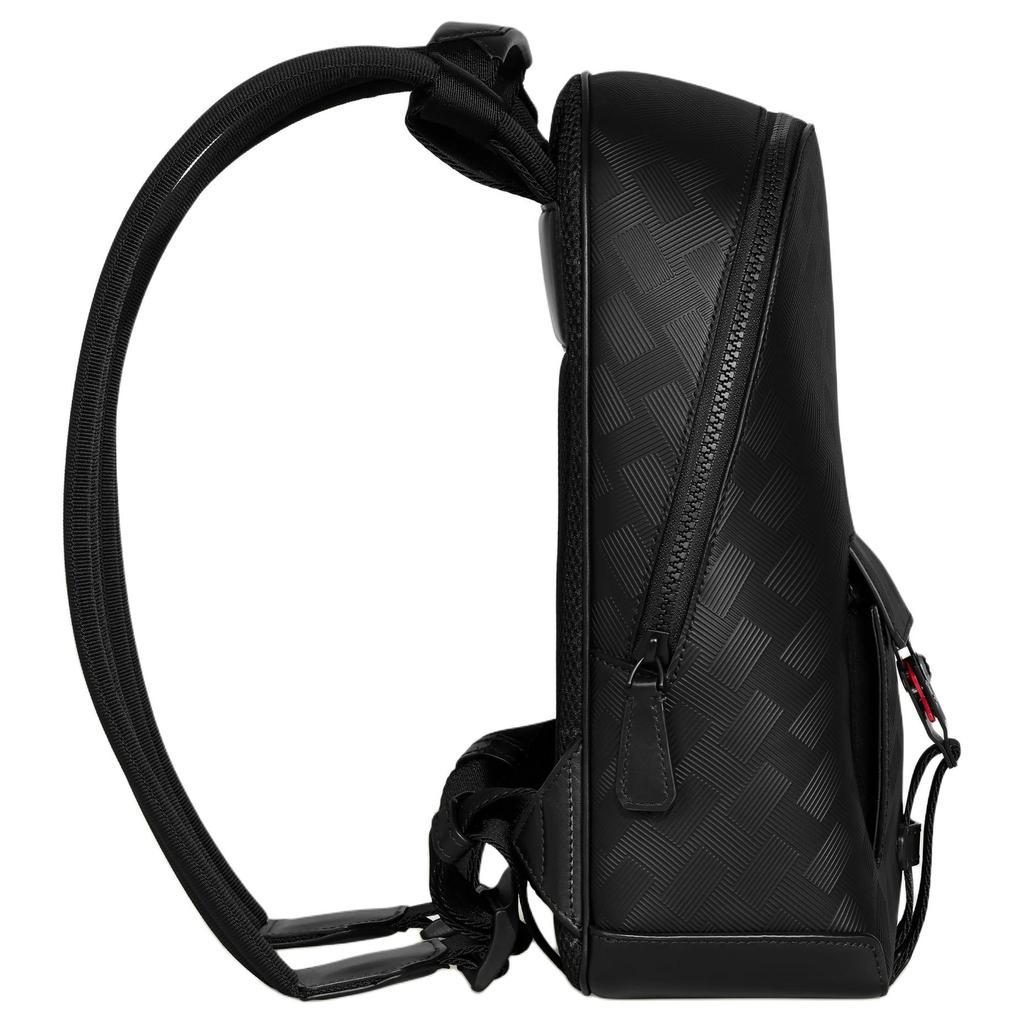 Montblanc Extreme 3.0 Adjustable Shoulder Strap Hexagonal White Star Logo Leather Backpack Men Backpack Black MB198852