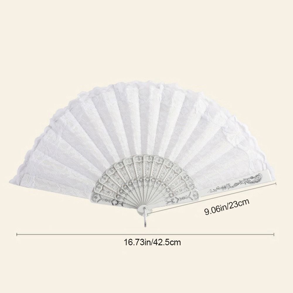 Lace Design Folding Fan Floral Pattern Handheld Fan Vintage Lace Hand Fan Party