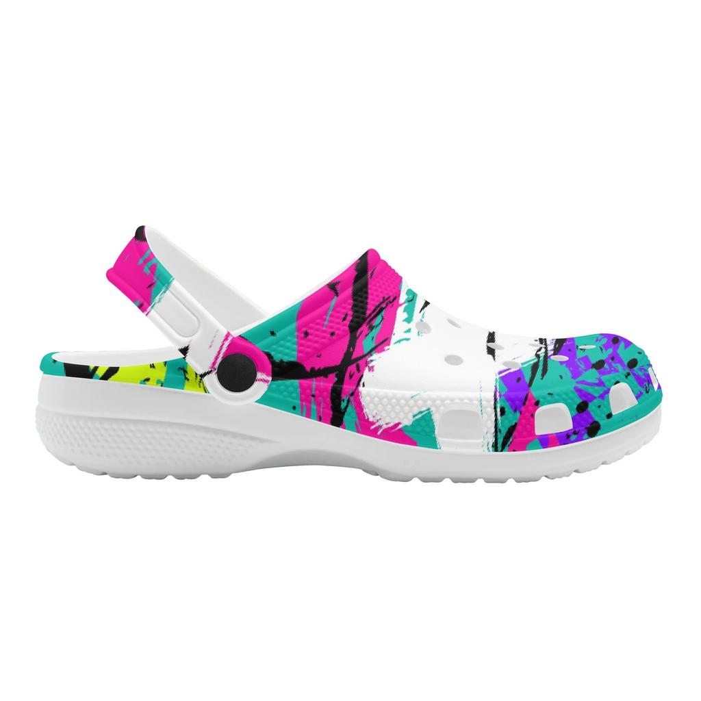 Printed EVA Clogs Women Men Lightweight Breathable Casual Slip On Garden Shoes for Beach Pool Bathroom Home Summer Daily Wear