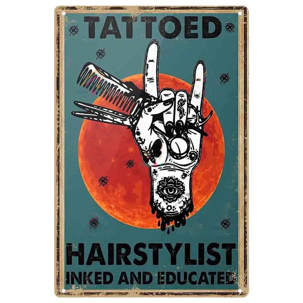 Vintage Kuaför Metal Teneke Tabelalar Kuaför Metal Posterleri Berber Dükkanı Güzellik Salonu Ev Kahve için