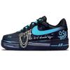 Air Force 1 Resistentes al Deslizamiento Resistentes a la Abrasión de Caña Baja Zapatos de Skate Unisex Negro Azul CW2288-001(Equipo726-)