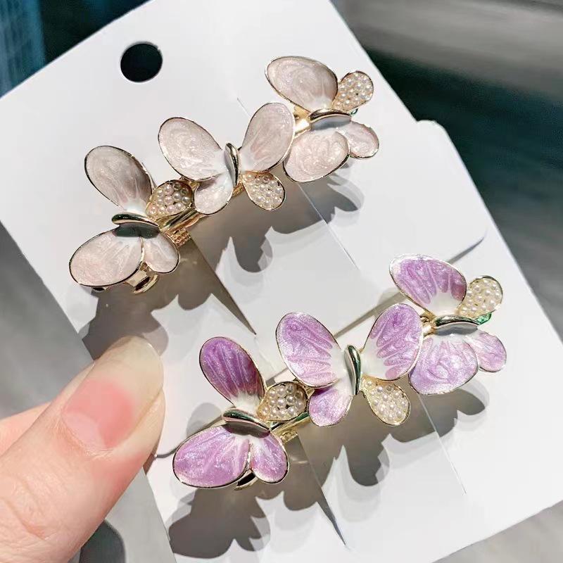 Elegant Pearl Spring Clip | High-Grade Floral Hairpin for Women