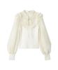 Snidel Pleated Collar Docking Knit Pullover SWNT245231 White Women's