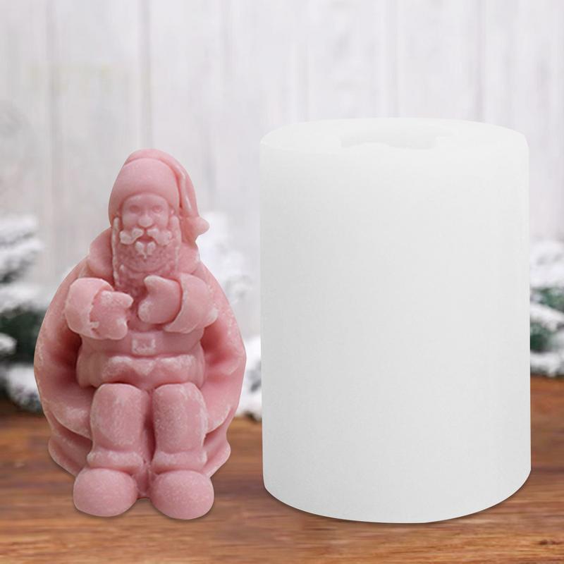 3D Santa Claus Mold Silicone Candle Mold Decorative Mould For Making Home Ornaments Plaster Moulds For Art Craft Casting Molds