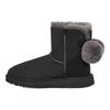 Ghete scurte de zăpadă cu fundă Ghete de damă Negru 1132018-BLK