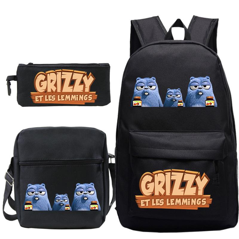 

Принт рюкзак для учеников начальной и средней школы, наплечная сумка, пенал, комбинация из трех предметов Three-piece Set